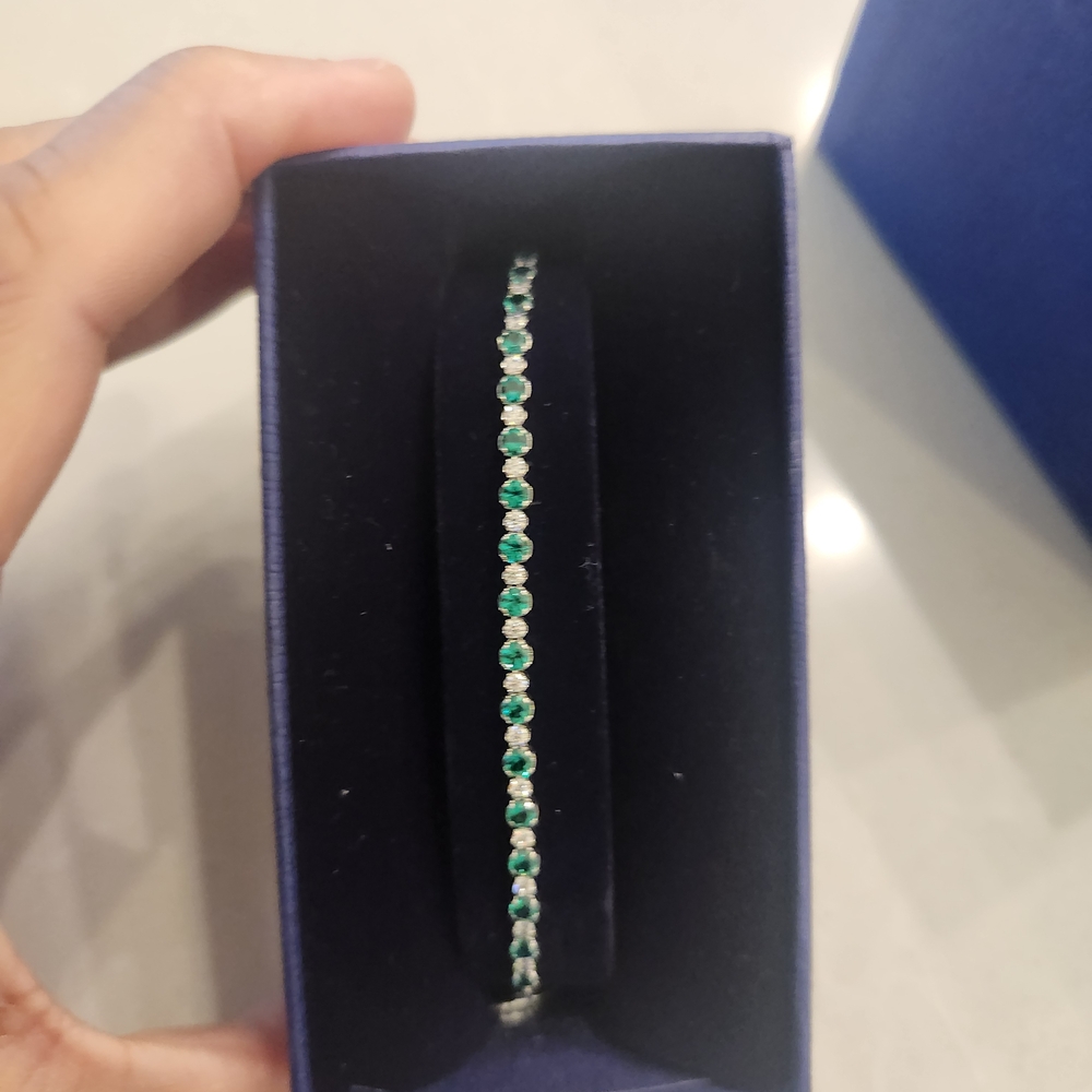 Swarovski Emerald Green Crystal Tennis Bracelet